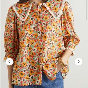 NWT Rixo Dallas Top in Orange Pansy